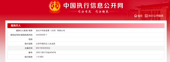 瓜子二手車直賣網因軟硬件糾紛被列為被執行人，執行標的超112萬元